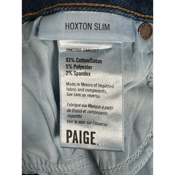 PAIGE Hoxton Slim High Rise Jeans in Hampton Wash Size 24 - Picture 7 of 16
